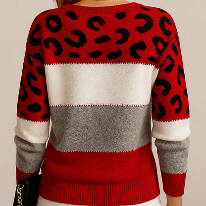 Women's Colorblock Leopard Sweater - view 6